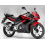 Honda CBR 125R 2009 - BLACK/RED VERSION DECALS (Producto compatible)