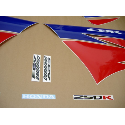 Honda CBR 250R 2013 - WHITE/RED/BLUE VERSION DECALS