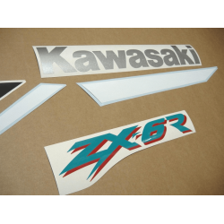 STICKER SET KAWASAKI ZX-6R AÑO 2000 PLATA