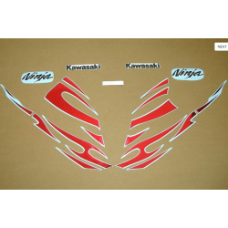 ADHESIVOS KIT KAWASAKI 250R NINJA AÑO 2007 PLATA ROJO