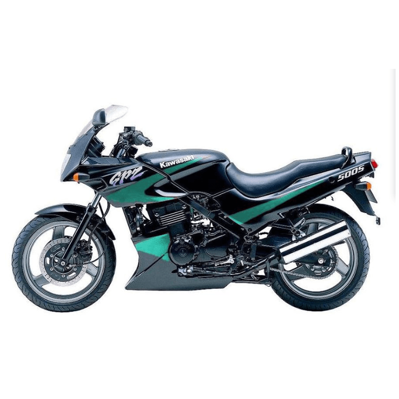 AUTOCOLLANT KIT KAWASAKI GPZ 500S YEAR STICKERS KIT KAWASAKI GPZ 500S YEAR 2000 BLACK GREEN