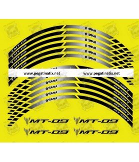 Yamaha MT-09 wheel stickers decals rim stripes Laminated MT09 Black (Compatible Product)