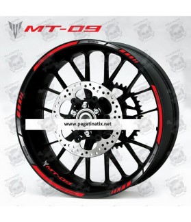 Yamaha MT-09 wheel stickers decals rim stripes Laminated MT09 Red (Compatible Product)