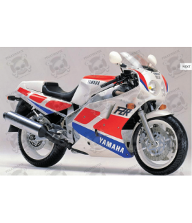 Stickers decals Yamaha FZR 1000 Year 1989 WHITE/RED (Compatible Product)