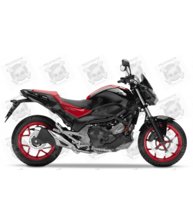 STICKER HONDA NC750S YEAR 2016 BLACK-RED (Compatible Product)