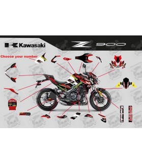 Stickers KAWASAKI Z-900 2019 SPECIAL CUP RED