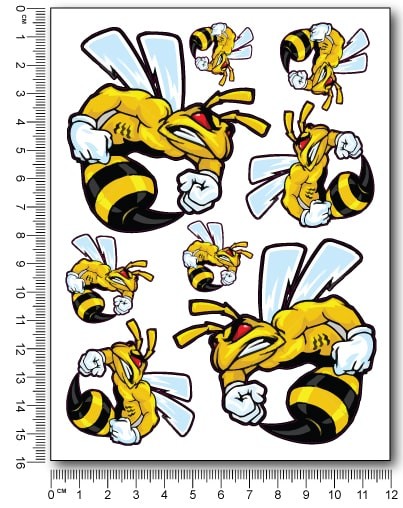 BUMBLE BEE MASCOT LOGO PACK PACK OF 2 VINYL STICKER CAR DECAL U.K POST ONLY