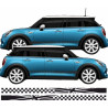 AUTOCOLLANT BANDES LATÉRALES FLAG MINI COOPER