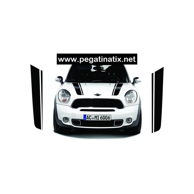 AUFKLEBER MINI Bonnet stripes Clubman Paceman Countryman