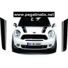 AUFKLEBER MINI Bonnet stripes Clubman Paceman Countryman