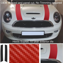 ADESIVI MINI S RED CARBON BONNET STRIPES