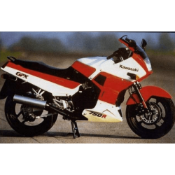 AUTOCOLLANT KAWASAKI GPX-750R YEAR 1987 RED-WHITE