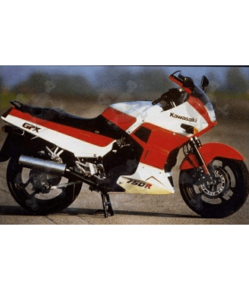 STICKERS KAWASAKI GPX-750R YEAR 1987 RED-WHITE (Compatible Product)