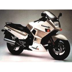 AUTOCOLLANT KAWASAKI GPX-750R YEAR 1987 WHITE-SILVER