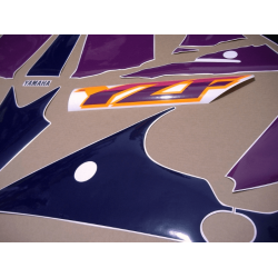 AUTOCOLLANT YAMAHA YZF-750R YEAR 1993 GREEN PURPLE ORANGE