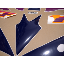 AUTOCOLLANT YAMAHA YZF-750R YEAR 1993 GREEN PURPLE ORANGE