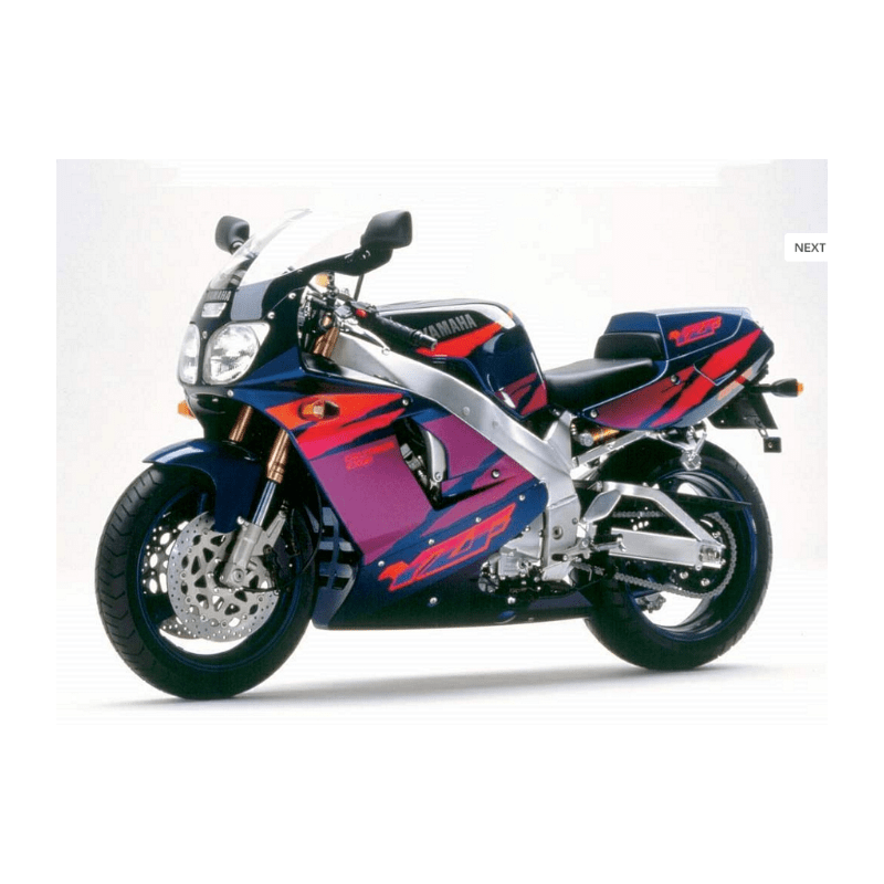 AUTOCOLLANT YAMAHA YZF-750R YEAR 1993 GREEN PURPLE ORANGE