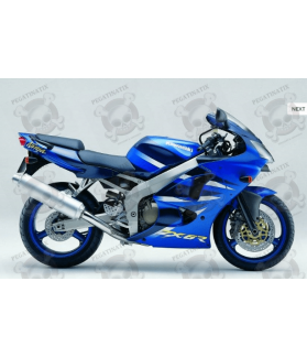 DECALS KAWASAKI ZX-6R YEAR 2001 BLUE (Compatible Product)