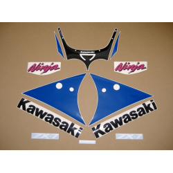 AUTOCOLLANT KAWASAKI ZXR-750 NINJA 1991 GREEN WHITE BLUE VERSION USA
