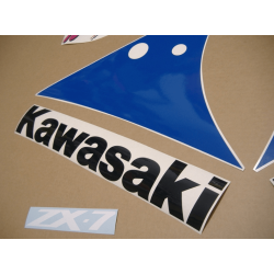 AUTOCOLLANT KAWASAKI ZXR-750 NINJA 1991 GREEN WHITE BLUE VERSION USA