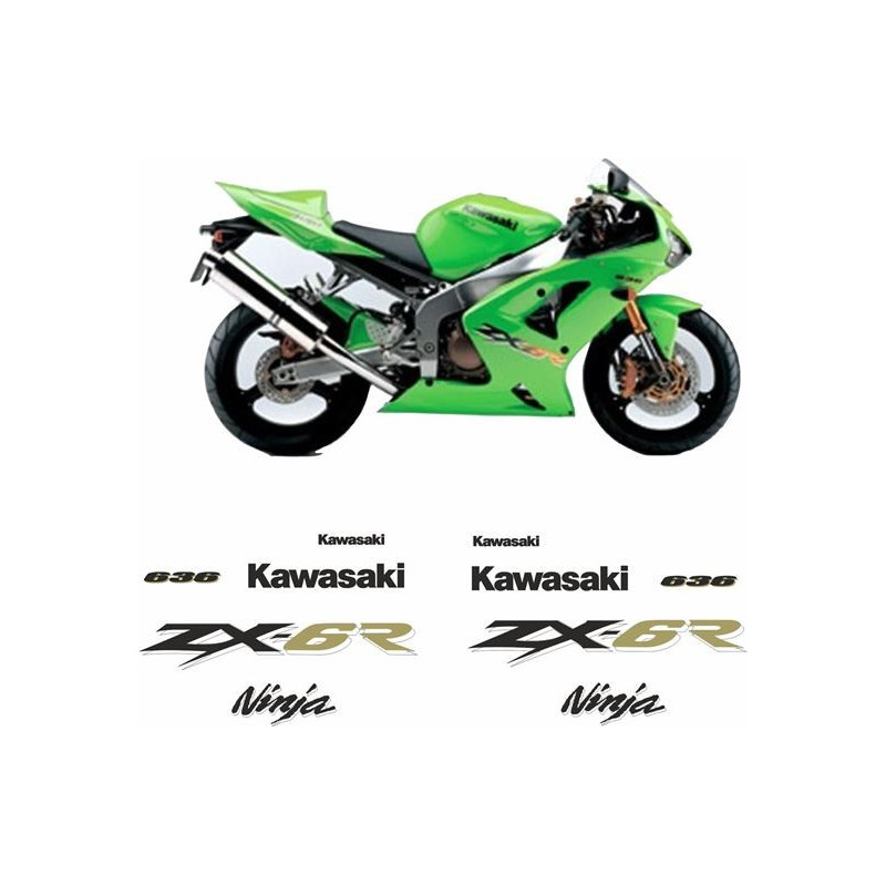Kawasaki ZX-6R 636 YEAR 2003-2004 ADESIVOS