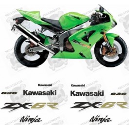 Kawasaki ZX-6R 636 YEAR 2003-2004 STICKERS