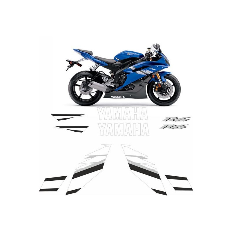 YAMAHA YZF R6 YEAR 2006 BLUE DECALS