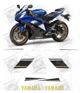 YAMAHA YZF R6 YEAR 2009 BLUE STICKER (Compatible Product)