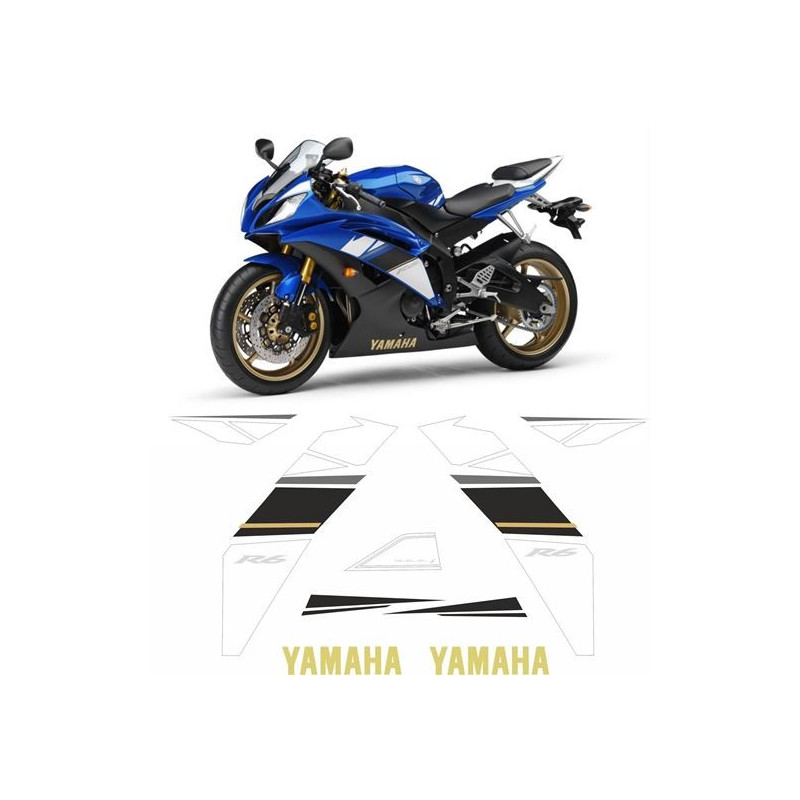 YAMAHA YZF R6 YEAR 2009 BLUE ADESIVI