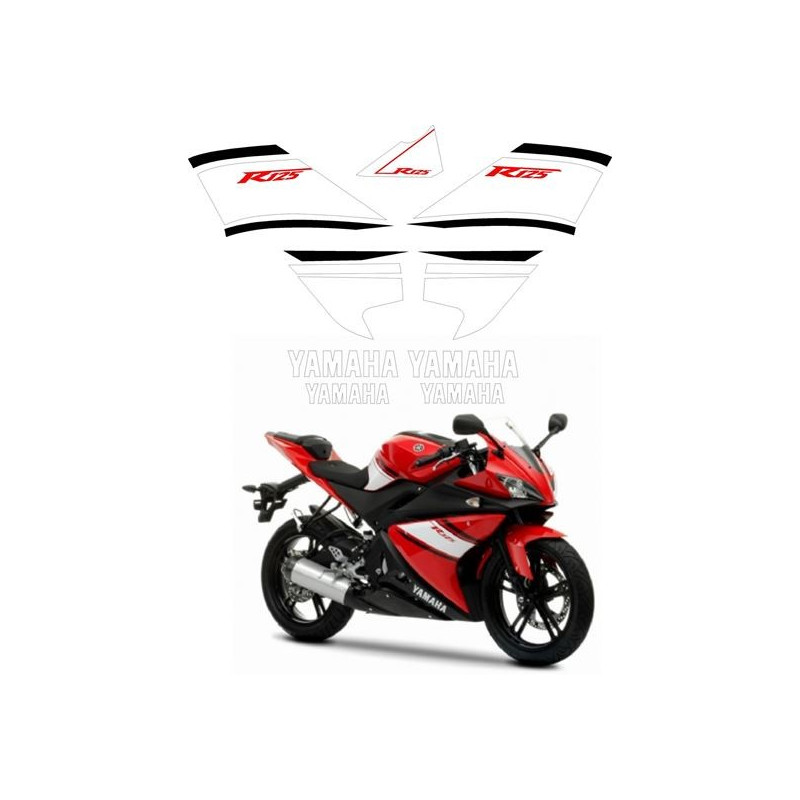 YAMAHA YZF 125R YEAR 2008 RED AUFKLEBER
