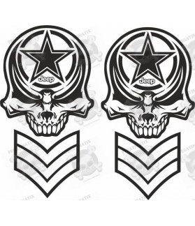 JEEP Army Skull STICKER X2 (Compatible Product)