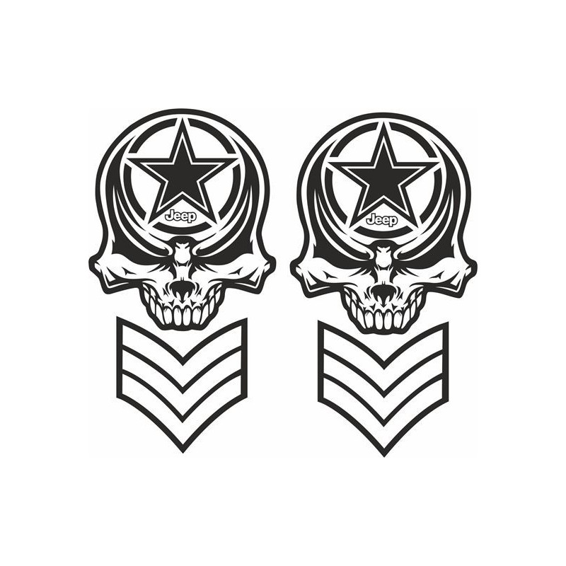 JEEP Army Skull ADESIVOS X2
