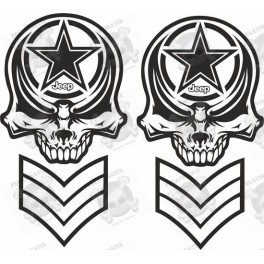 JEEP Army Skull DECALS X2