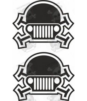 JEEP SKULL DECALS X2 (Compatible Product)