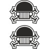 JEEP SKULL DECALS X2
