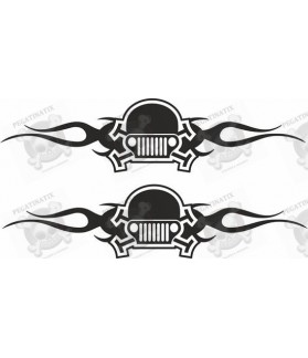 JEEP SKULL STICKER X2 (Compatible Product)