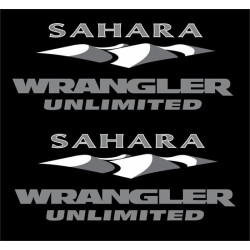 JEEP "Sahara Wrangler Unlimited" AUFKLEBER X2