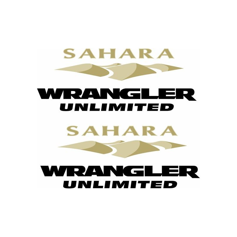 JEEP "Sahara Wrangler Unlimited" AUFKLEBER X2