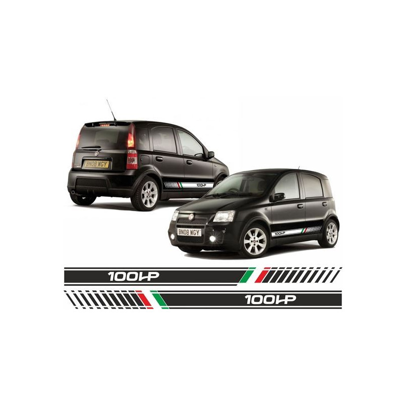 Fiat Panda 100HP Side Italian flag Stripes AUTOCOLLANT