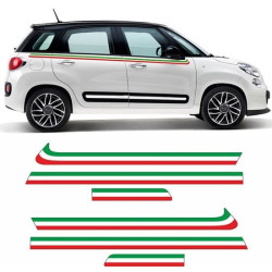 Fiat 500L Italian flag Panel fit Side Stripes AUTOCOLLANT