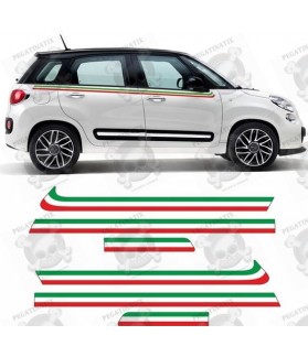 Fiat 500L Italian flag Panel fit Side Stripes DECALS (Compatible Product)