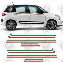 Fiat 500L Italian flag Panel fit Side Stripes DECALS