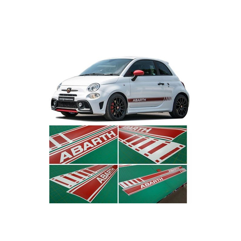 Fiat 500 / 595 Abarth Carbon Fibre Red AUTOCOLLANT