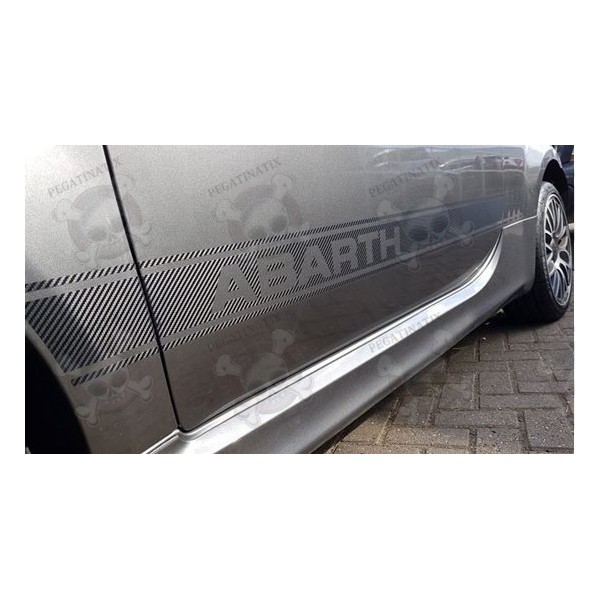 adhésifs Fiat 500 abarth sticker look carbone trappe a carburant cover