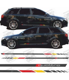 Audi A4 B6-B7 Quattro Side Stripes AUTOCOLLANT (Produit compatible)