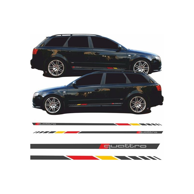 Audi A4 B6-B7 Quattro Side Stripes AUFKLEBER