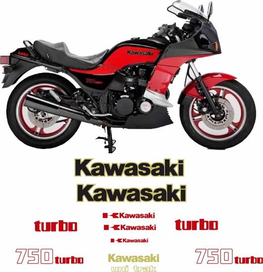 Kawasaki gpz550 UT gpz750 UT z750 1100ut Turbo Warning Autocollant Set