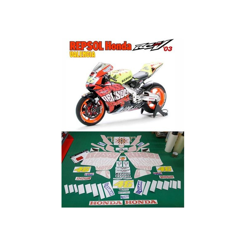 ADESIVI HONDA CBR RC211V 2003 Valencia WSB Repsol super bike