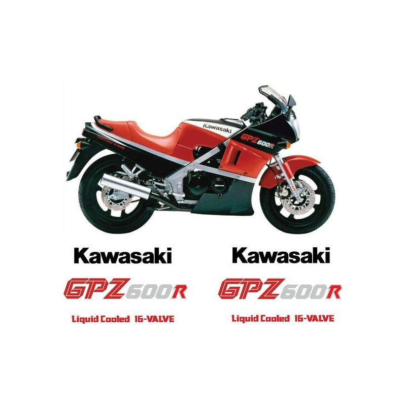 KAWASAKI GPZ 600R YEAR 1986 DECALS