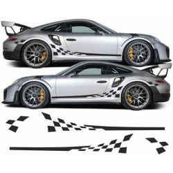 Porsche 991 checker side Stripes / Stickers AUFKLEBER